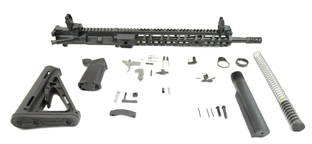 PSA 16" 5.56 NATO 1:7 Midlength Nitride 13.5" Lightweight M-LOK MOE EPT Rifle Kit w/ MBUS Sight Set