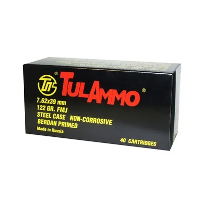 Steel Case FMJ 7.62x39mm 122gr Full Metal Jacket 40/Box
