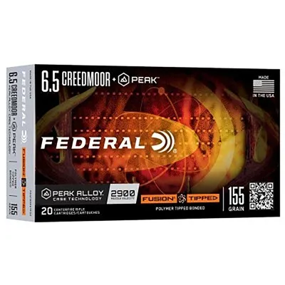 Peak 6.5 Creedmoor 155gr Fusion Tipped 20/Box