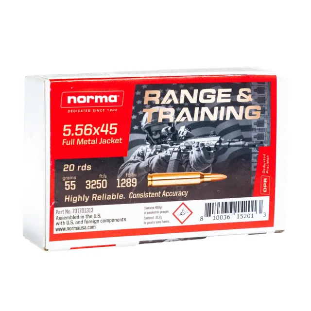 Norma Range & Training 5.56 55gr FMJ, 20rd box