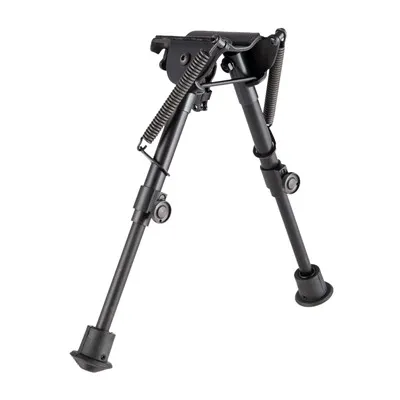 Solid Base Self Leveling Bipod 6-9" Black