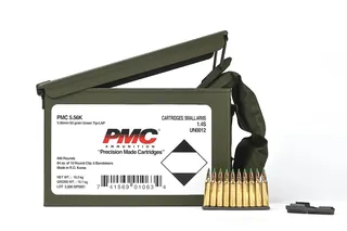 PMC X-Tac 5.56 NATO 62gr Green Tip LAP 840rds w/ Bandoleer in M2A1 Ammo Can