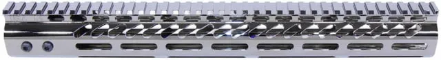 Guntec USA AR-15 Ultra Lightweight Thin M-LOK Free Floating Handguard w/ Monolithic Top Rail 15in Chrome Black