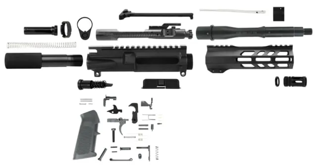 TacFire 5.56x45mm NATO AR Build Kit AR Platform 7.50in Barrel Right Black