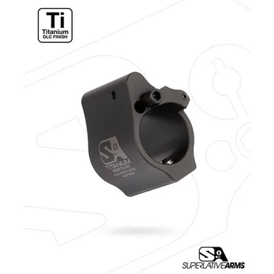 AR-15 Solid Titanium Adjustable Gas Block .750" Black