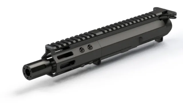 FM Products FM-9 AR 9x19mm Parabellum Rear Charging Upper Receiver 5in Barrel 4in Handguard w/ Blast Diffuser Black