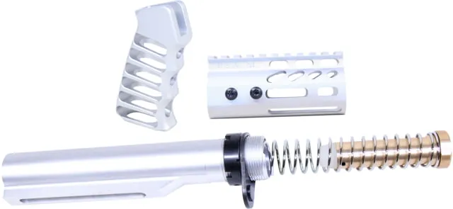 Guntec USA AR-15 4in Pistol Brace Build Kit With Milspec Buffer Tube Anodized Clear