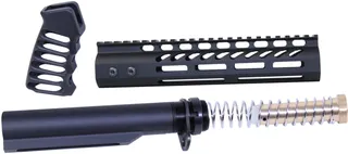 Guntec USA AR-15 9in Pistol Brace Build Kit With Milspec Buffer Tube Anodized Black