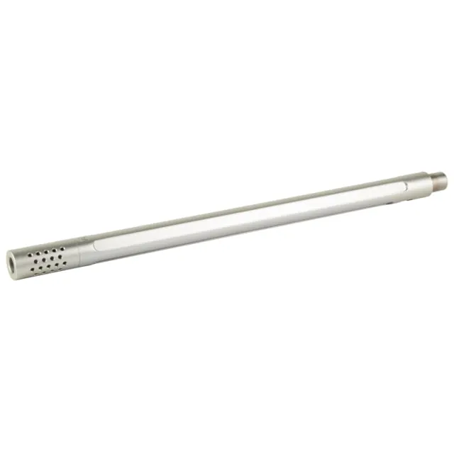 True Precision Rimfire Barrel 22LR Fluted Bull Profile Threaded Multi-Port Compensator Fits Satin Finish Stainless Steel