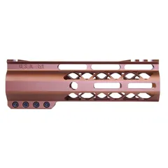 Guntec USA AIR-LOK Series AR-15 M-LOK Compression Free Floating Handguard w/ Monolithic Top Rail Gen 2 7in Anodized Bronze