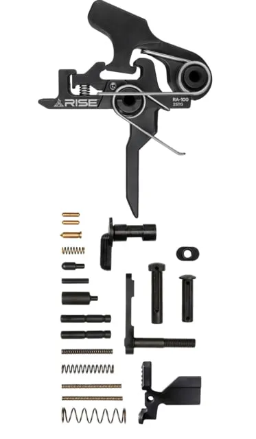 RISE Armament RA-100 Two Stage Trigger w/ AR-15 Lower Parts Kit Flat 4.5lb Black