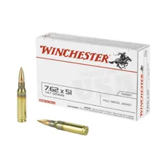 Winchester Q3130 USA 7.62x51mm NATO 147 Grain Full Metal Jacket (FMJ), 20 Rounds