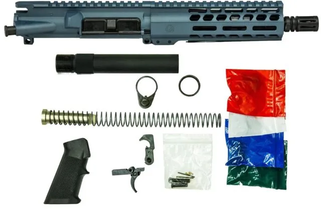 Ghost Firearms Upper Receiver Pistol Lower Parts Kit 5.56mm 7.5in Pistol 4150 Moly Steel Barrel 1-7 Twist 7in M-LOK Free Float Hand Guard A2 Flash
