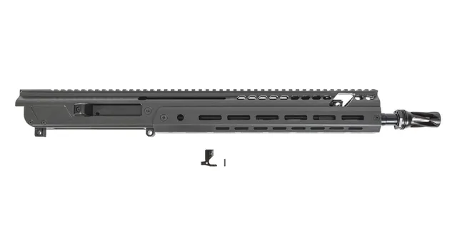 PSA JAKL 14.5" Rifle length Upper Assembly 5.56 NATO 1:7 Nitride w/Knurled CH, BCG HUXWRX Flash Hider, Smoke