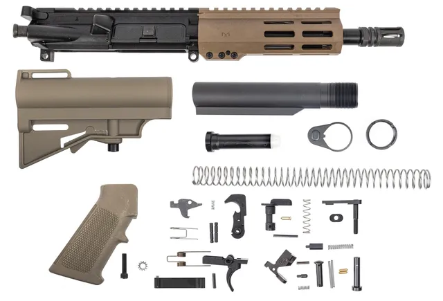 PSA 7.5" 300AAC Blackout Nitride 6" Lightweight Hex M-LOK Classic HAR-15 Pistol Kit; FDE