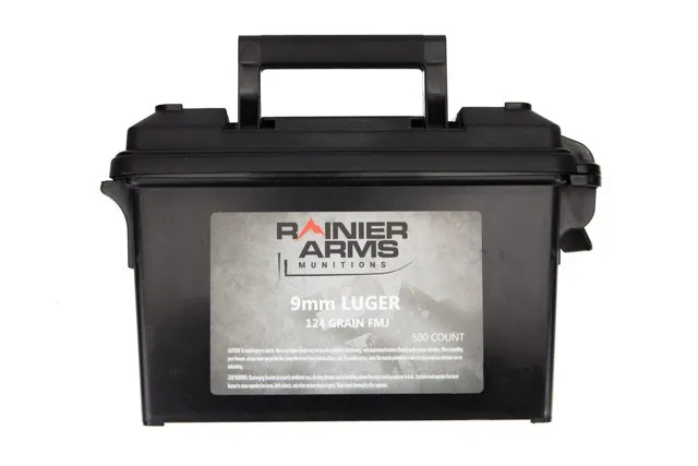 Rainier Munitions 9mm 124gr Factory New 500 Rd Can