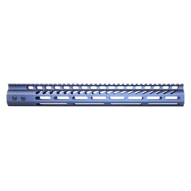 Guntec USA Ultra Lightweight Thin M-LOK System Free Floating Handguard w/Monolithic Top Rail 15in Grey