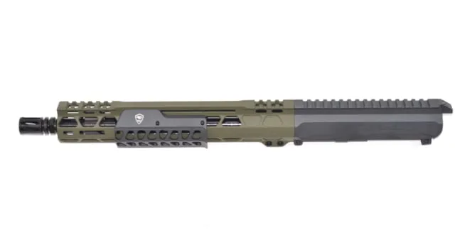 Bilson Arms BA-15FC 338 ARC 12.5in Forward Complete Upper Assembly Pistol Length 1-8 Twist 5/8x24 Sniper Green/Grey