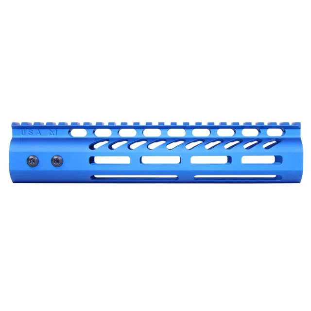 Guntec USA Ultra Lightweight Thin M-LOK System Free Floating Handguard w/Monolithic Top Rail 9in Blue