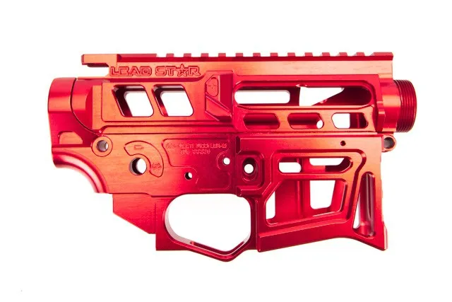 Lead Star Arms LSA-15 - Skeletonized AR-15 Builder's Set with 17" LSA-15 Free Float - Red