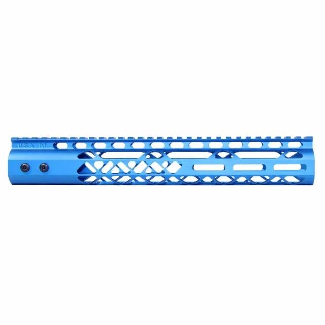 Guntec USA Air Lite M-LOK Free Floating Handguard w/Monolithic Top Rail 12in Blue