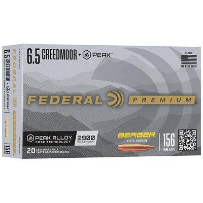 Premium Peak 6.5 Creedmoor 156gr Elite Hunter 20/Box