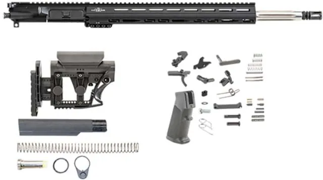 Luth-AR 20 in Bull Rifle kit minus Lower Receiver w/coll. Stock M-LOK Black Carbine