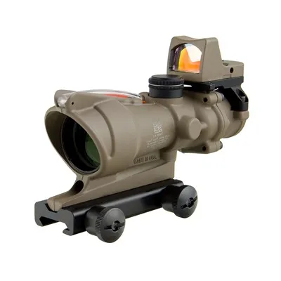 Fixed ACOG 223 BDC 4x32mm Fxd Red Chevron FDE W/Ta51 & RMR Type 2