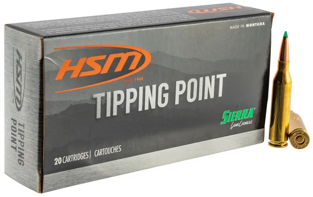 HSM Ammunition Tipping Point 165 gr Sierra GameChanger .308 Win Ammo, 20/box