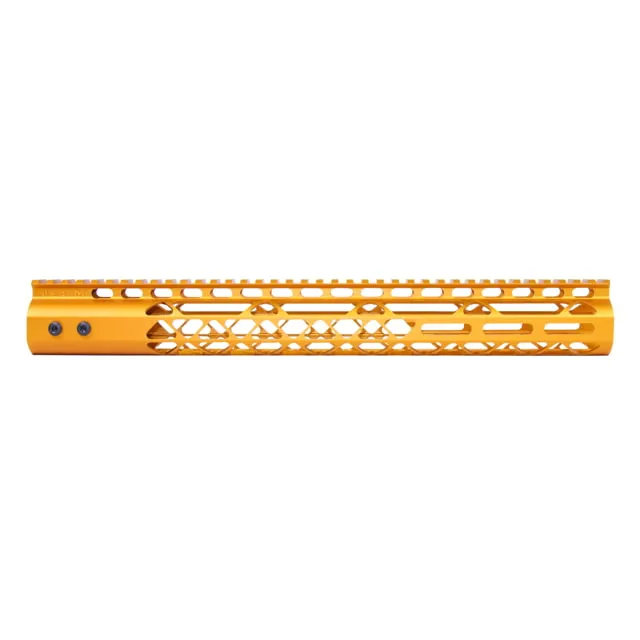 Guntec USA Air Lite Series AR-15 M-LOK Free Floating Handguard w/ Monolithic Top Rail 15in Anodized Orange