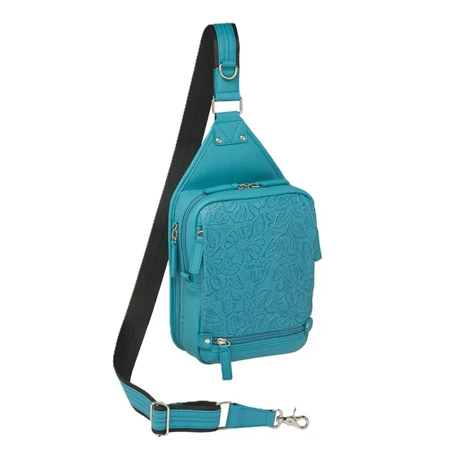 Gun Tote'n Mamas Mini Sling Crossbody, Turquoise Blue