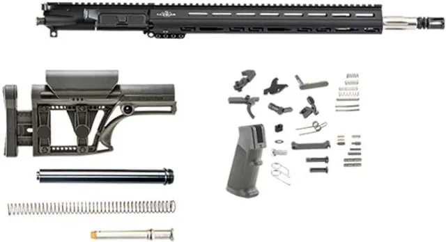 Luth-AR 18 in Bull Rifle kit minus Lower Receiver w/fixed stock M-LOK Black Rifle