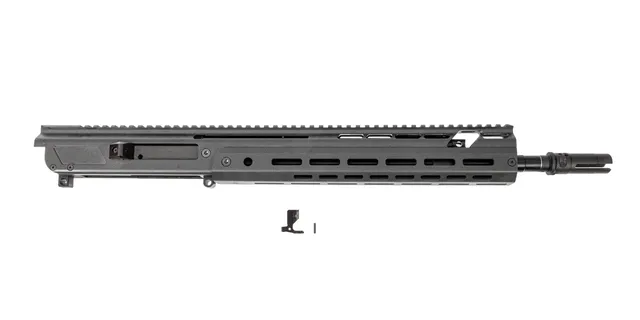 PSA JAKL 14.5" Rifle length Upper Assembly 5.56 NATO 1:7 Nitride w/Knurled CH, BCG & 3 Prong, B&T, 1/2"-28, Smoke