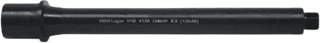 Lead & Steel AR-9 9mm Threaded AR Barrel 8.3in Straight Blowback 1-10 Twist 1/2x36 Nitride Black