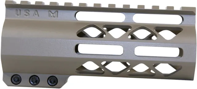 Guntec USA AIR-LOK M-LOK Compression Free Floating Handguard With Monolithic Top Rail. 5in Cerakote Flat Dark Earth