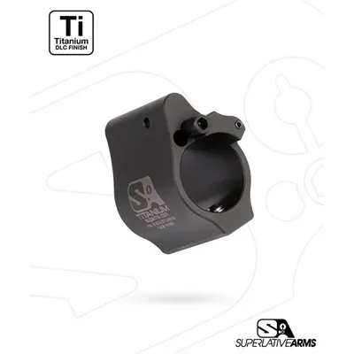 AR-15 Solid Titanium Adjustable Gas Block .625" Black
