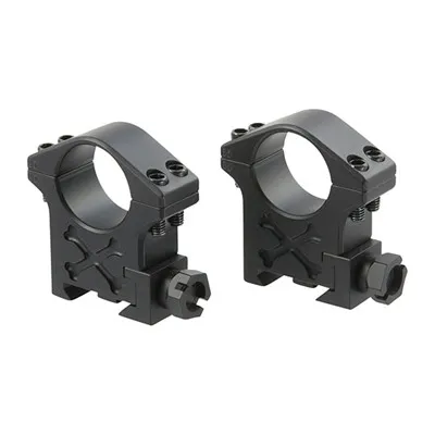 Tactical Scope Rings - 1" High (1.250") Tactical Picatinny Rings, Black