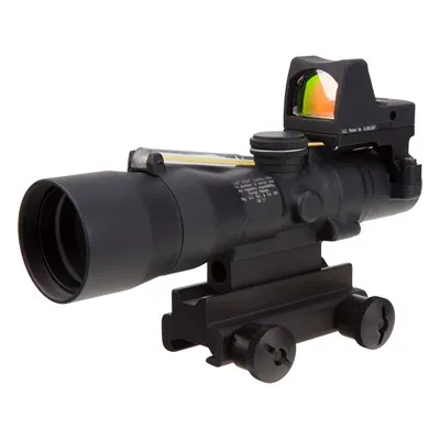 Ta33 ACOG 3x30mm Dual Illum Horseshoe/Dot 5.56 Reticle With Rm01 - 3x30mm Amber Horseshoe Dot 556/62gr W/Ta60mnt & RMR Type 2
