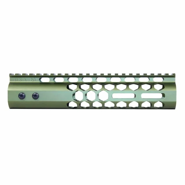 Guntec USA Air Lite Honeycomb Series M-LOK Free Floating Handguard w/Monolithic Top Rail 9in Green