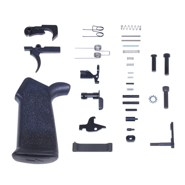 Guntec USA AR-15 Complete Lower Parts Kit w/Ergonomic Polymer Pistol Grip