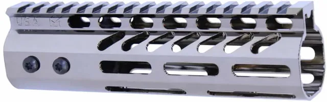 Guntec USA AR-15 Ultra Lightweight Thin M-LOK Free Floating Handguard w/ Monolithic Top Rail 7in Chrome Black