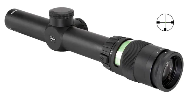Trijicon AccuPoint 6061 T6 Aluminum Rifle Scope w/ Green Dot, 1x-4x, Hard Coat Anodized