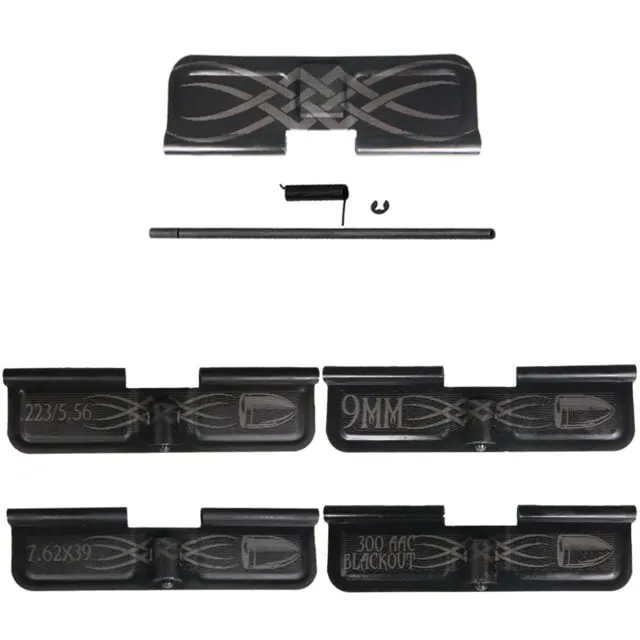 Tiger Rock AR-15 Tribal Dust Cover W/ Option Caliber Engraving .223/5.56mm Black Small
