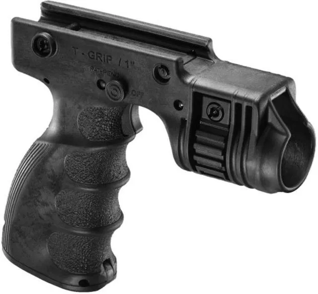 FAB Defense Tactical Grip & 1in. Flashlight Adapter w/ Activation Trigger Black fx-tgripb