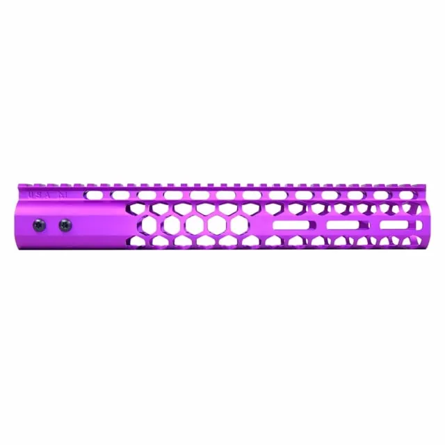 Guntec USA Air Lite Honeycomb Series M-LOK Free Floating Handguard w/Monolithic Top Rail 12in Purple