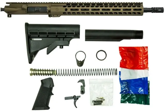Ghost Firearms Upper Receiver Rifle Lower Parts Kit .300 Blackout 16in Pistol Moly Barrel 1-8 Twist 14in M-LOK Free Float Hand Guard A2 Flash Hider
