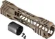 TRYBE Defense AR-15 M-LOK Extra Lightweight Quad Handguard w/ Cut Rail 9in Flat Dark Earth