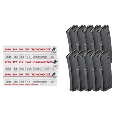 Gen2 USA White Box 5.56mm 55gr FMJ 300rd & PMAG 30rd 10 Pack