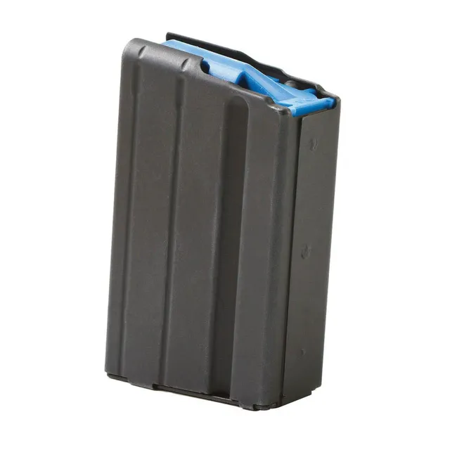 ASC Magazine: AR-15: 6.5 Grendel 5rd Capacity Black Marlube Stainless Steel Blue Follower
