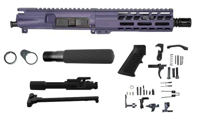 Ghost Firearms Complete Upper Receiver Pistol Lower Parts Kit 9mm 7.5in Pistol 4150 Chrome Moly Steel Barrel 1-10 Twist 7in M-LOK Rail A2 Flash Hider